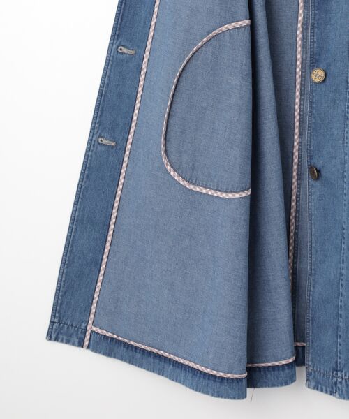 Mademoiselle NON NON / マドモアゼルノンノン ステンカラーコート | 超長綿高密度デニムステンカラーコート | 詳細4