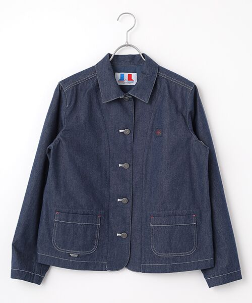 【新品タグ付】マドモアゼルノンノン　ノーカラージャケット　綿　ストライプ　38 London Stripe