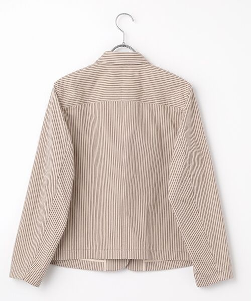 Mademoiselle NON NON / マドモアゼルノンノン ブルゾン | ヒッコリーストライプ ステンカラーブルゾン | 詳細3