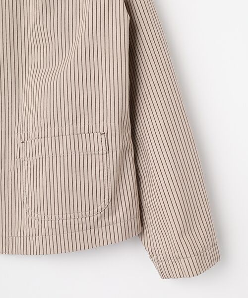 Mademoiselle NON NON / マドモアゼルノンノン ブルゾン | ヒッコリーストライプ ステンカラーブルゾン | 詳細5