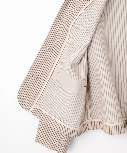 Mademoiselle NON NON / マドモアゼルノンノン ブルゾン | ヒッコリーストライプ ステンカラーブルゾン | 詳細6