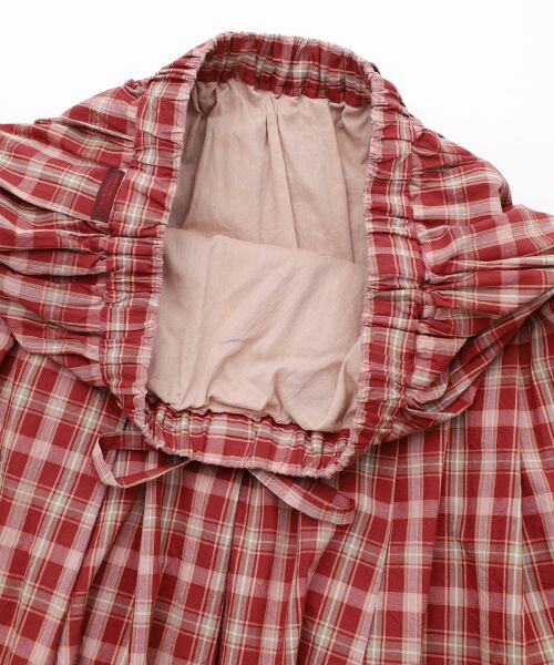 Mademoiselle NON NON / マドモアゼルノンノン ロング・マキシ丈スカート | オーガニックブロードチェック 車ひだタックスカート | 詳細6