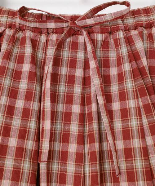 Mademoiselle NON NON / マドモアゼルノンノン ロング・マキシ丈スカート | オーガニックブロードチェック 車ひだタックスカート | 詳細7