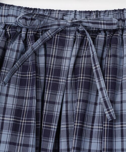 Mademoiselle NON NON / マドモアゼルノンノン ロング・マキシ丈スカート | オーガニックブロードチェック 車ひだタックスカート | 詳細9