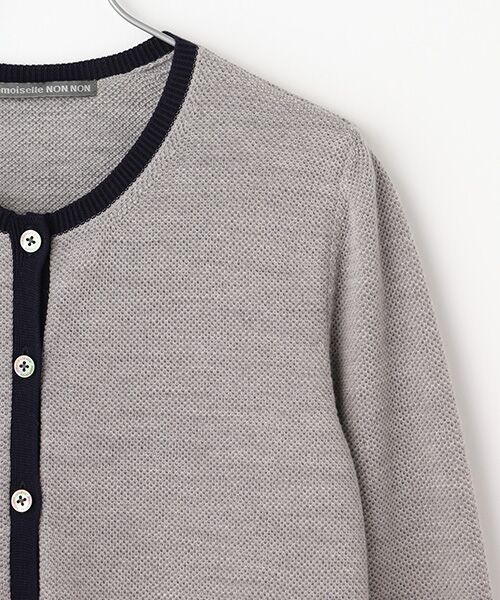 Mademoiselle NON NON / マドモアゼルノンノン カーディガン・ボレロ | コットンウールプレーティング天竺 クルーネックカーディガン | 詳細2