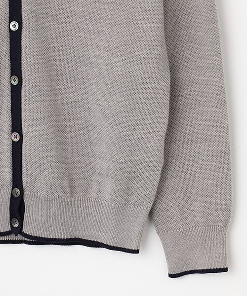 Mademoiselle NON NON / マドモアゼルノンノン カーディガン・ボレロ | コットンウールプレーティング天竺 クルーネックカーディガン | 詳細3