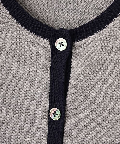 Mademoiselle NON NON / マドモアゼルノンノン カーディガン・ボレロ | コットンウールプレーティング天竺 クルーネックカーディガン | 詳細4