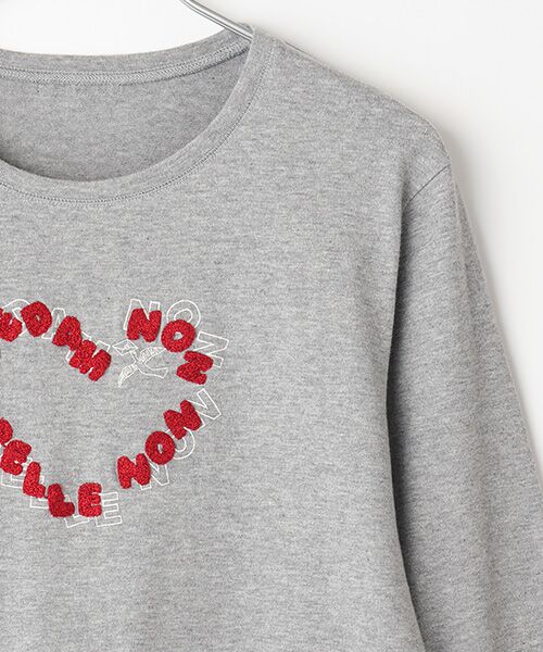 Mademoiselle NON NON / マドモアゼルノンノン Tシャツ | 甘撚りコンパクトヤーン ハートロゴTシャツ | 詳細3