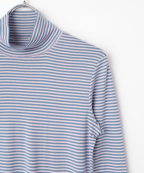 Mademoiselle NON NON / マドモアゼルノンノン カットソー | オーガニック甘撚りフライス 無地&ボーダーハイネックカットソー | 詳細7