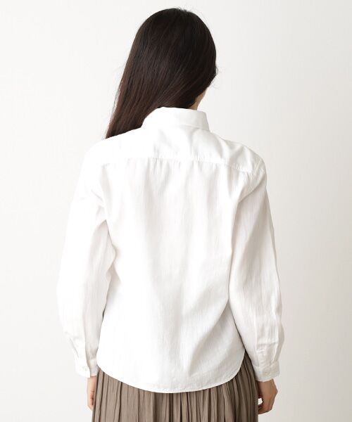 Mademoiselle NON NON / マドモアゼルノンノン シャツ・ブラウス | コットンツイルセルビッチ 飛び柄刺繍入りダンガリーシャツ | 詳細8