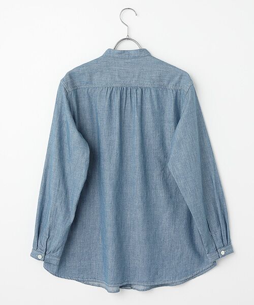 Mademoiselle NON NON / マドモアゼルノンノン シャツ・ブラウス | コットンツイルセルビッチ バンドカラーオーバーシャツ | 詳細1