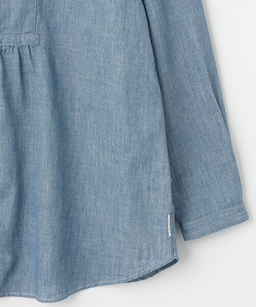 Mademoiselle NON NON / マドモアゼルノンノン シャツ・ブラウス | コットンツイルセルビッチ バンドカラーオーバーシャツ | 詳細3