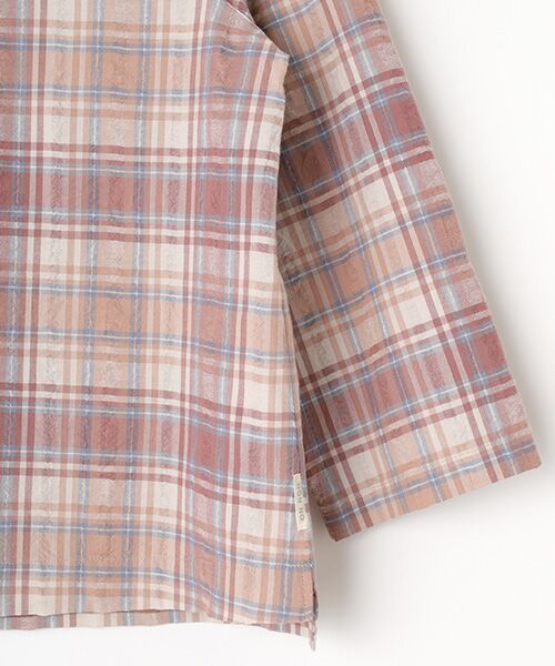 Mademoiselle NON NON / マドモアゼルノンノン シャツ・ブラウス | コットンドビーチェックワッシャー ボトルネックTブラウス | 詳細3