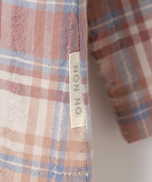 Mademoiselle NON NON / マドモアゼルノンノン シャツ・ブラウス | コットンドビーチェックワッシャー ボトルネックTブラウス | 詳細5