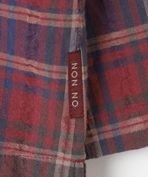 Mademoiselle NON NON / マドモアゼルノンノン シャツ・ブラウス | コットンドビーチェックワッシャー ボトルネックTブラウス | 詳細6