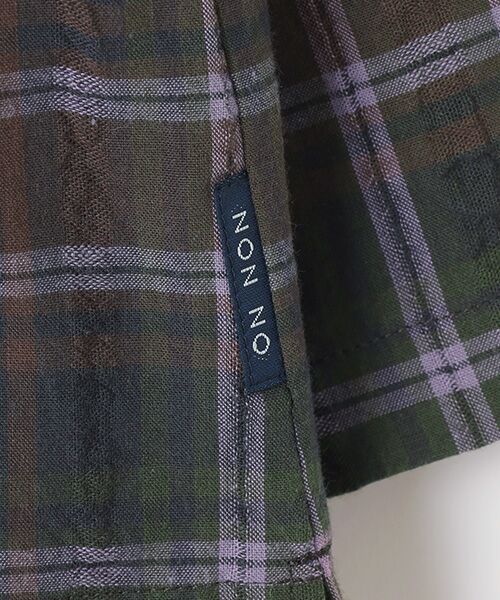 Mademoiselle NON NON / マドモアゼルノンノン シャツ・ブラウス | コットンドビーチェックワッシャー ボトルネックTブラウス | 詳細7