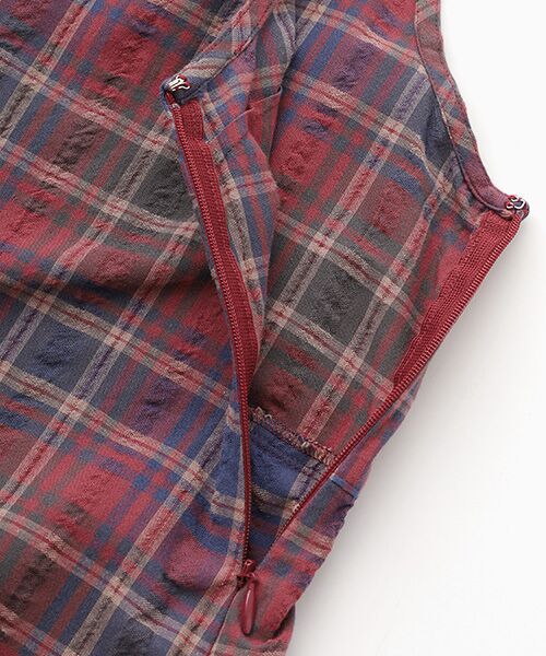 Mademoiselle NON NON / マドモアゼルノンノン ロング・マキシ丈ワンピース | コットンドビーチェックワッシャー バックリボンジャンパースカート | 詳細6