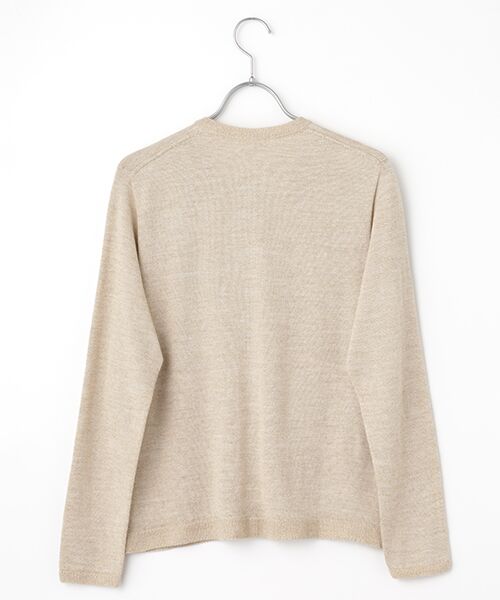 Mademoiselle NON NON / マドモアゼルノンノン カーディガン・ボレロ | メランジ綿ウール クルーネックカーディガン | 詳細1