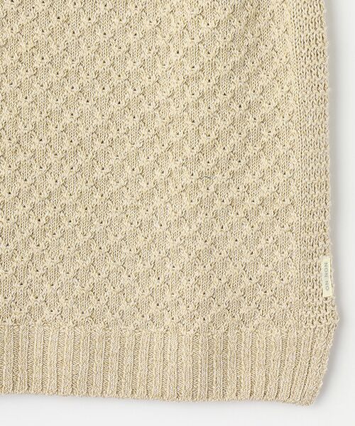 Mademoiselle NON NON / マドモアゼルノンノン ベスト | メランジ綿ウール スリットネックベスト | 詳細3