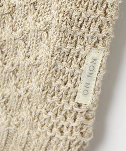 Mademoiselle NON NON / マドモアゼルノンノン ベスト | メランジ綿ウール スリットネックベスト | 詳細4