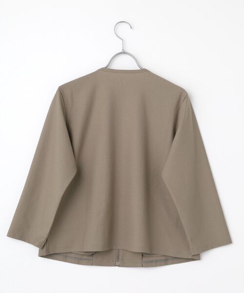 Mademoiselle NON NON / マドモアゼルノンノン カーディガン・ボレロ | 吊り風裏毛 ノーカラージップアップカーディガン | 詳細2