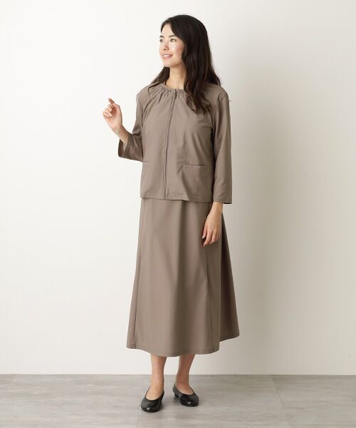 Mademoiselle NON NON / マドモアゼルノンノン カーディガン・ボレロ | 吊り風裏毛 ノーカラージップアップカーディガン | 詳細10