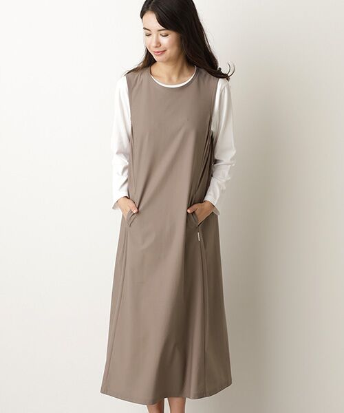 Mademoiselle NON NON / マドモアゼルノンノン ロング・マキシ丈ワンピース | 吊り風裏毛 ジャンパースカート | 詳細6