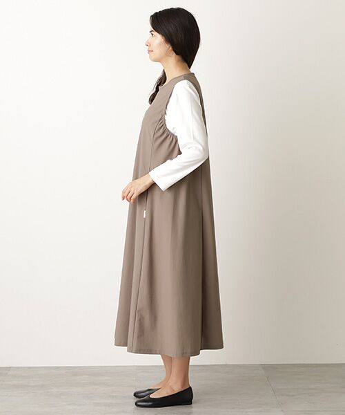 Mademoiselle NON NON / マドモアゼルノンノン ロング・マキシ丈ワンピース | 吊り風裏毛 ジャンパースカート | 詳細7