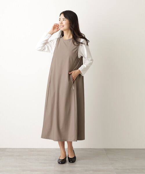 Mademoiselle NON NON / マドモアゼルノンノン ロング・マキシ丈ワンピース | 吊り風裏毛 ジャンパースカート | 詳細10