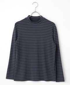 Mademoiselle NON NON【美品】リネン ブルー ストライプ SALE】コットンシャーリングツイルストライプ 長袖シャツ（WOMEN