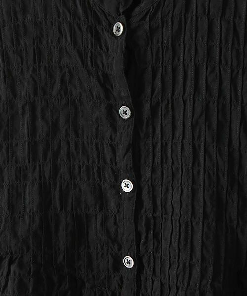 Mademoiselle NON NON / マドモアゼルノンノン シャツ・ブラウス | 綿モダールシャーリング スタンドフリル衿ブラウス[半袖] | 詳細10