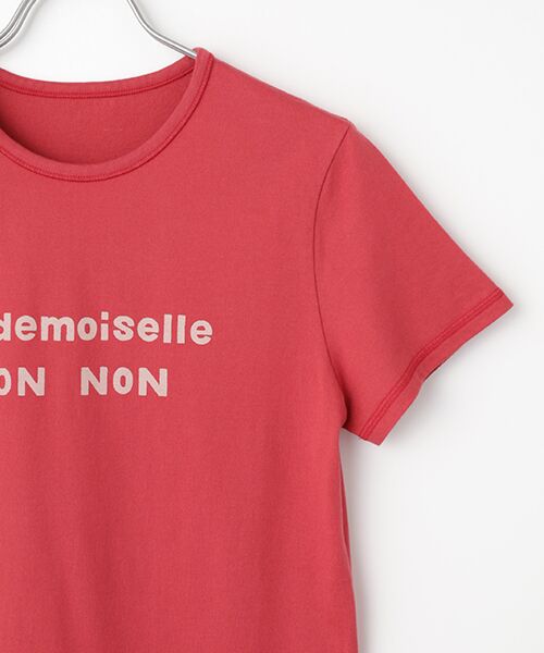 Mademoiselle NON NON / マドモアゼルノンノン Tシャツ | ●定番●タリイ天竺 カラーベースロゴプリント半袖Tシャツ | 詳細6
