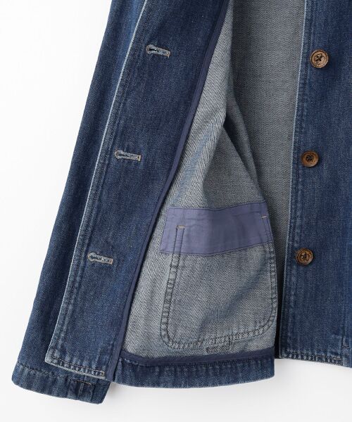 Mademoiselle NON NON / マドモアゼルノンノン Gジャン・デニムジャケット | コットンリネンムラ糸交織デニムジャケット | 詳細4