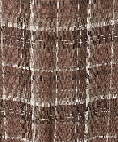 Mademoiselle NON NON / マドモアゼルノンノン ロング・マキシ丈ワンピース | リネンルポワンCC加工 ノースリーブチェックワンピース | 詳細2