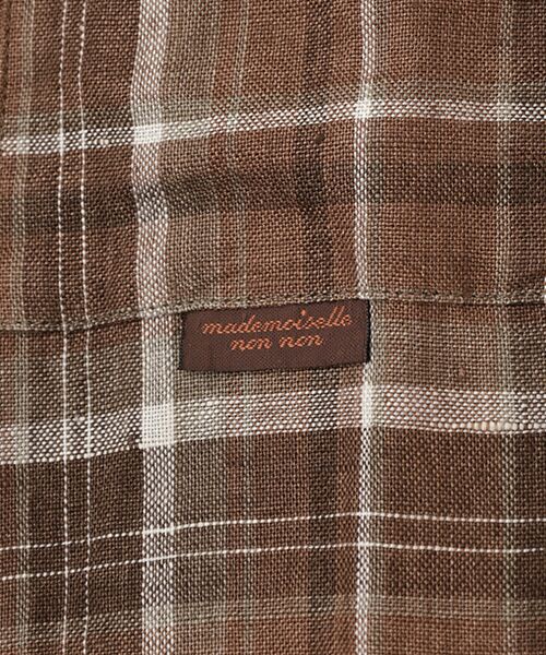 Mademoiselle NON NON / マドモアゼルノンノン シャツ・ブラウス | リネンルポワンCC加工 7分袖チェックシャツ | 詳細2