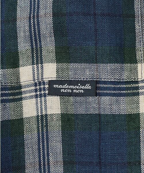 Mademoiselle NON NON / マドモアゼルノンノン シャツ・ブラウス | リネンルポワンCC加工 7分袖チェックシャツ | 詳細6