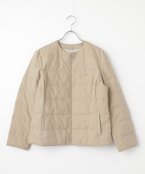 Mademoiselle NON NON/マドモアゼルノンノン ハイカウントタフタ ダウンブルゾン ベージュ M Mademoiselle NON NON/マドモアゼルノンノン ハイカウントタフタ ダウンブルゾン ベージュ M