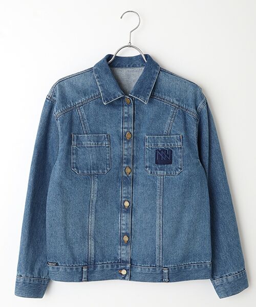 Mademoiselle NON NON/マドモアゼルノンノン VINTAGE ジャパンデニムブルゾン 薄インディゴ F Mademoiselle NON NON/マドモアゼルノンノン VINTAGE ジャパンデニムブルゾン 薄インディゴ F