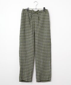 Mademoiselle NON NON / マドモアゼルノンノン その他パンツ | リネンルポワンCC加工 チェックパンツ[フルレングス]