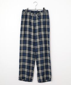 Mademoiselle NON NON / マドモアゼルノンノン その他パンツ | リネンルポワンCC加工 チェックパンツ[フルレングス]