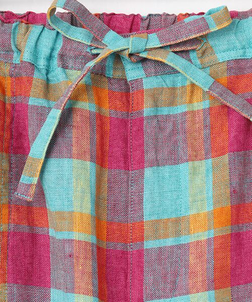 Mademoiselle NON NON / マドモアゼルノンノン その他パンツ | リネンルポワンCC加工 チェックパンツ[フルレングス] | 詳細1