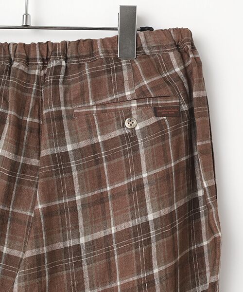 Mademoiselle NON NON / マドモアゼルノンノン その他パンツ | リネンルポワンCC加工 チェックパンツ[フルレングス] | 詳細3