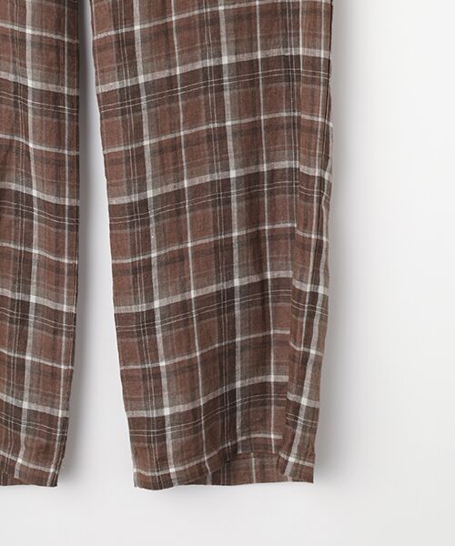 Mademoiselle NON NON / マドモアゼルノンノン その他パンツ | リネンルポワンCC加工 チェックパンツ[フルレングス] | 詳細4