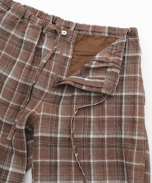 Mademoiselle NON NON / マドモアゼルノンノン その他パンツ | リネンルポワンCC加工 チェックパンツ[フルレングス] | 詳細5