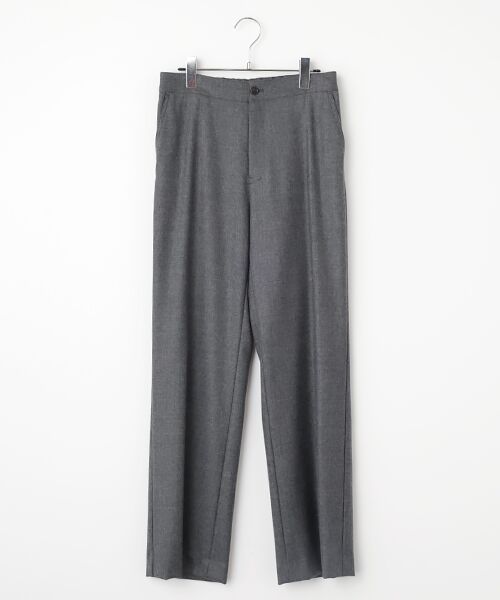 Mademoiselle NON NON / マドモアゼルノンノン スラックス・ドレスパンツ | ウォッシャブルウールサキソニーストレッチノータックパンツ(TOPグレー)