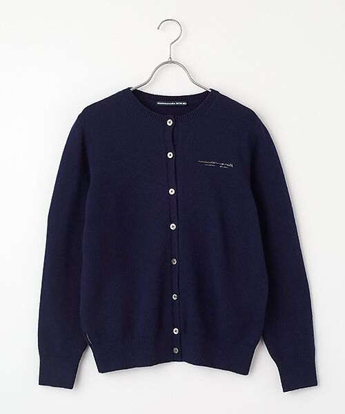 ネイビー 長袖カーディガン ウール混 ウール＆アルパカ混ニットカーディガン - ネイビーブルー | ZARA