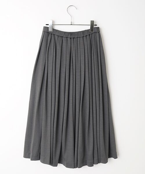 Mademoiselle NON NON / マドモアゼルノンノン ロング・マキシ丈スカート | ウォッシャブルウール天竺 タックスカート | 詳細6