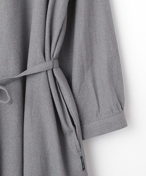 Mademoiselle NON NON / マドモアゼルノンノン ロング・マキシ丈ワンピース | コットンカラー杢ヘリンボンソフト起毛ワンピース | 詳細3