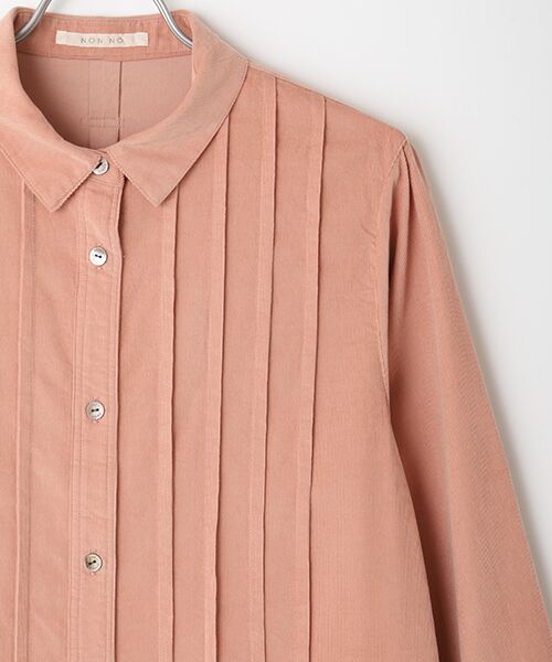 Mademoiselle NON NON / マドモアゼルノンノン ロング・マキシ丈ワンピース | コットンシャツコール ピンタックワンピース | 詳細2