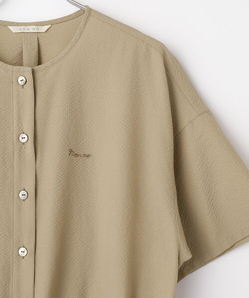 Mademoiselle NON NON / マドモアゼルノンノン ロング・マキシ丈ワンピース | 2WAYストレッチシアサッカー ドロップショルダーロングワンピース | 詳細2